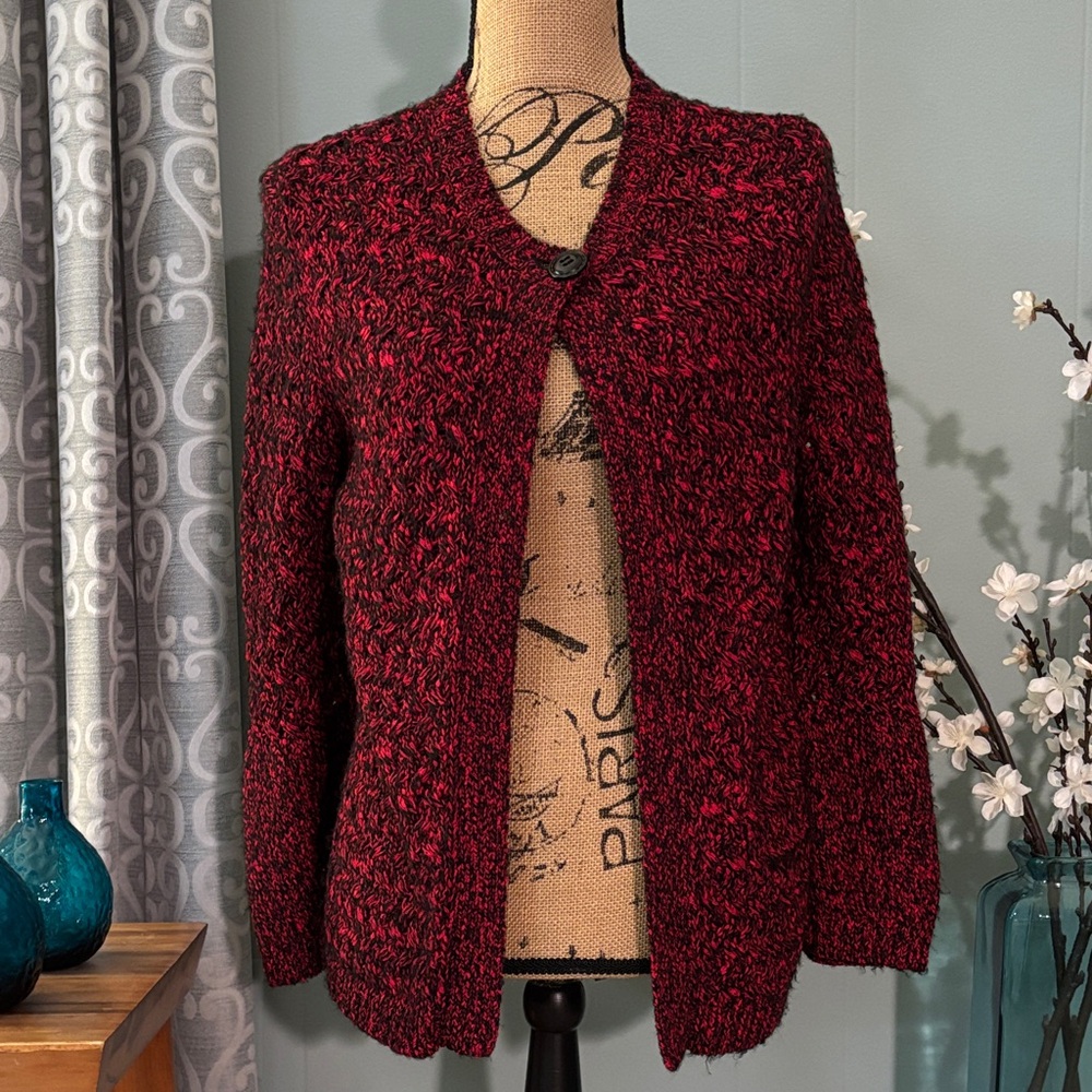 Ruby Rd Marled One Button-Front Cardigan - image 1